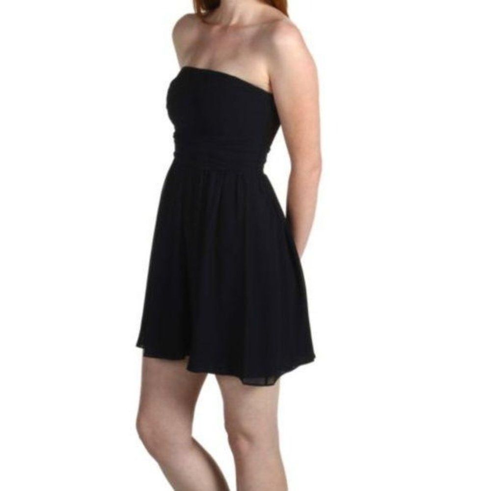 Theory Black Dress Size 10 Silk Strapless Tube Top Sundress Summer Spring New